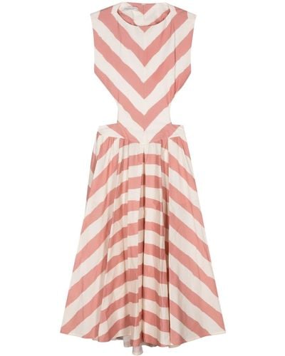 Philosophy Di Lorenzo Serafini Striped Midi Dress - Pink