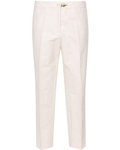 Fay Mid-rise Cropped Pants - White