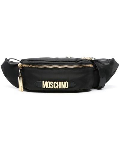 Moschino Sac banane à plaque logo - Noir