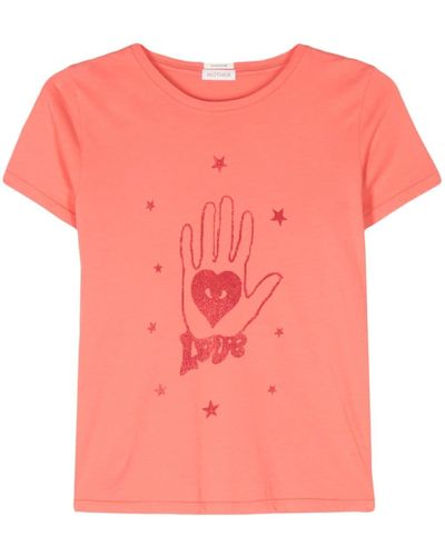 Mother T-Shirt mit grafischem Print - Pink