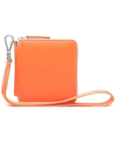 Maison Kitsuné Colour-block Leather Cardholder - Orange
