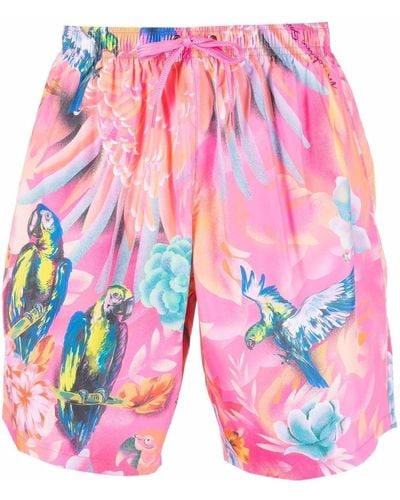Moschino Parrot-print Swim Shorts - Pink