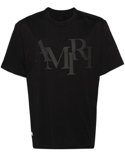 Amiri Camiseta con logo Staggered - Negro