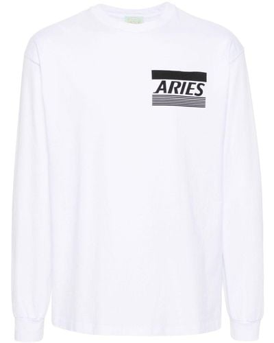 Aries T-shirt Met Logoprint - Wit