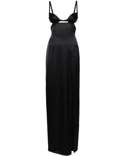 Nensi Dojaka Cut-out Detail Satin Dress - Black
