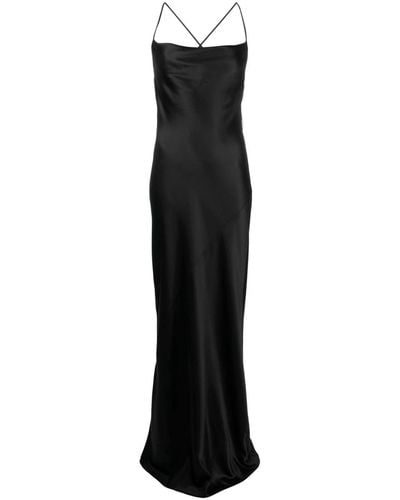 Saint Laurent Silk-satin Gown - Black