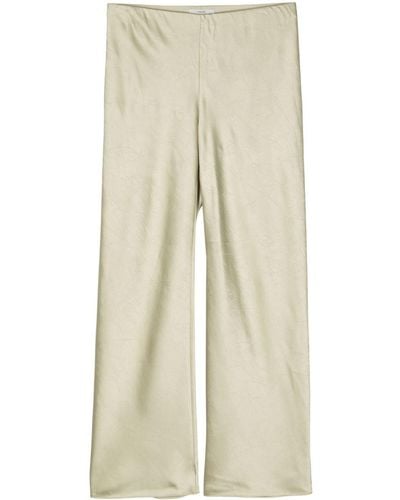 Vince High-waisted Satin Trousers - Natural