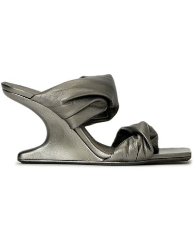 Rick Owens Cantilever Twisted 11mm mule sandals - Mettallic