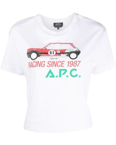 A.P.C. Camiseta Sally con motivo gráfico - Blanco