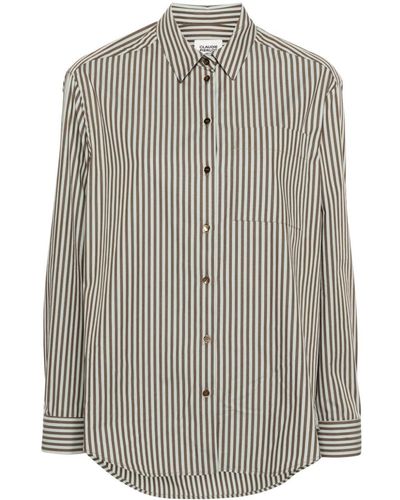 Claudie Pierlot Striped Long-sleeve Shirt - Gray