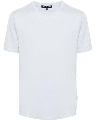 Michael Kors Round-neck Ribbed-knit T-shirt - White