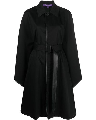 Ralph Lauren Collection Lenore Cotton Cape Coat - Black