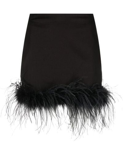 GIUSEPPE DI MORABITO Feather-trim Detail Mini Skirt - Black