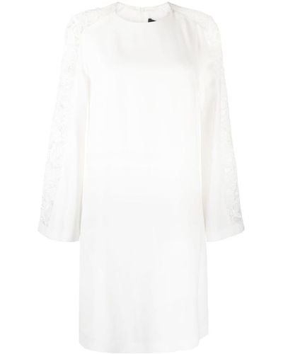 Paule Ka Lace-detail Long-sleeved Minidress - White