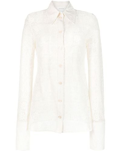 Sportmax Sava Floral-lace Fitted Shirt - White