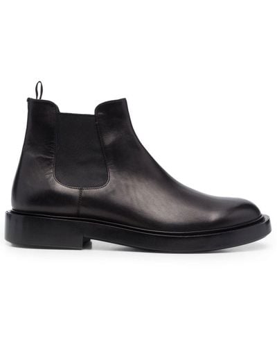 Giorgio Armani Leather Chelsea Boots - Black