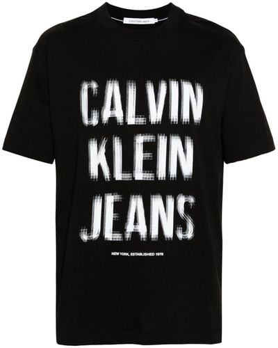 Calvin Klein Logo-print Cotton Blend T-shirt - Black