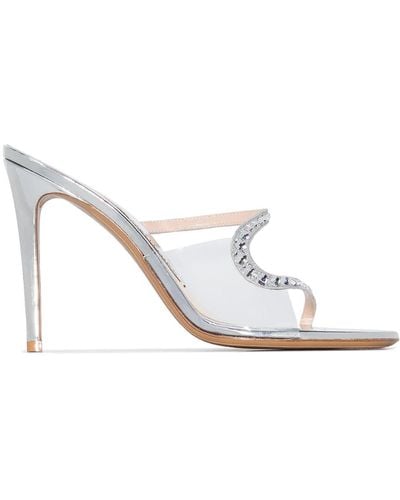Alexandre Vauthier 'Ava Ghost' Mules, 100mm - Weiß