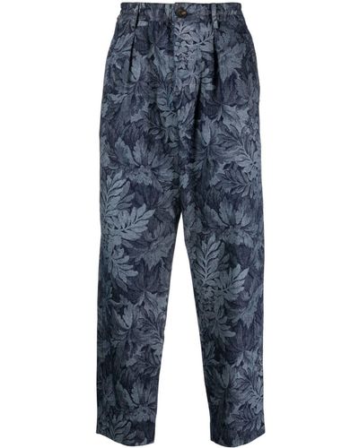 Pierre Louis Mascia Tapered-Jeans mit Jacquardmuster - Blau