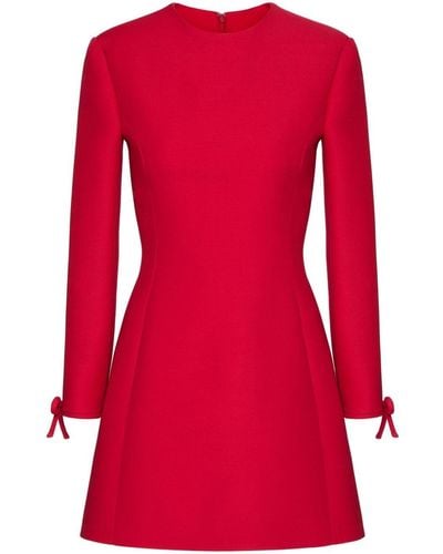 Valentino Garavani Bow-detail Long-sleeve Minidress - Red