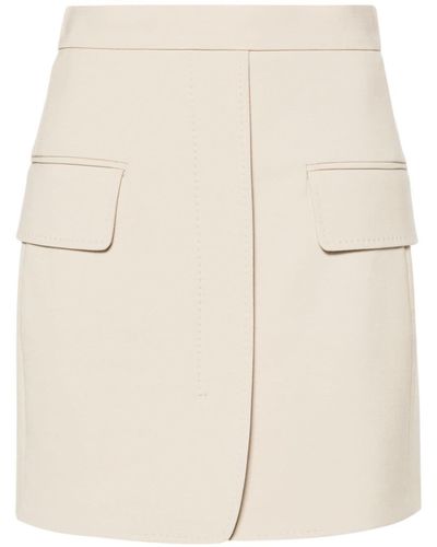 Max Mara A-line Wool-blend Miniskirt - Natural