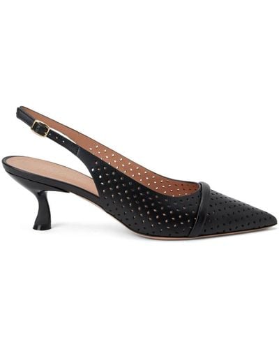 Malone Souliers Vesper 70mm Perforated-leather Court Shoes - Black