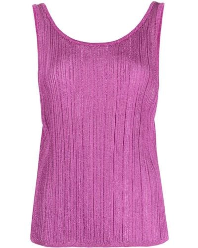 Ba&sh Metallic-threading Sleeveless Top - Purple