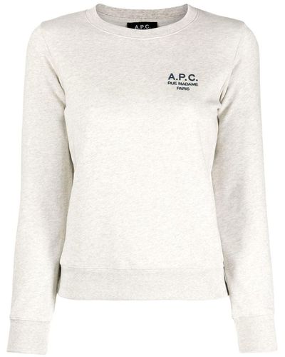 A.P.C. Sweatshirt mit Logo-Stickerei - Weiß
