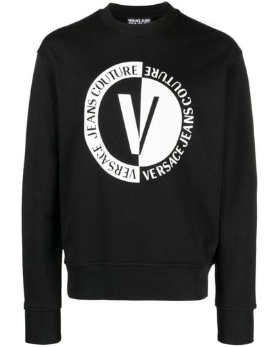 Versace Jeans Couture Sweatshirt mit Logo-Print - Schwarz