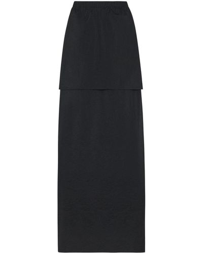 Rosetta Getty Floor-length Layered Maxi Skirt - Black