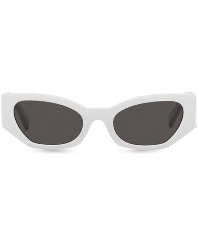 Dolce & Gabbana Cat-Eye-Sonnenbrille mit Logo - Weiß