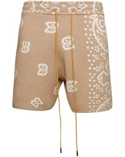 Rhude Bandana-print Knit Shorts - Natural