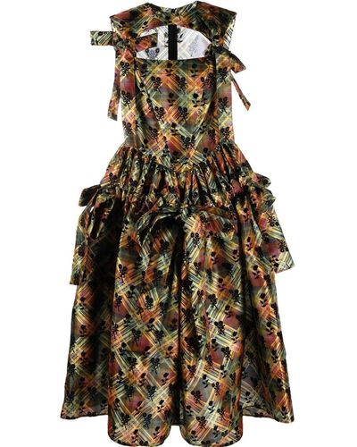 Chopova Lowena Midi-jurk Met Bloemenprint - Groen