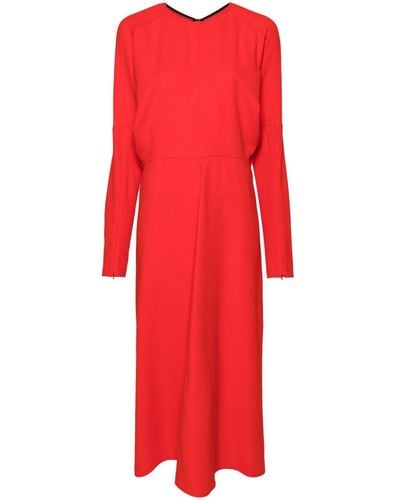 Victoria Beckham Draped Cady Midi Dress - Red