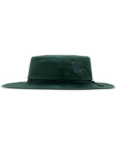 Burberry Logo-embroidered Cotton-blend Sun Hat - Green