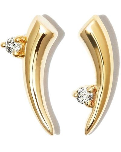 Adina Reyter 14kt Yellow Gold Thorn Diamond Stud Earrings - Metallic