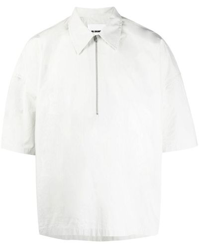 Jil Sander Chemise zippée à manches courtes - Blanc