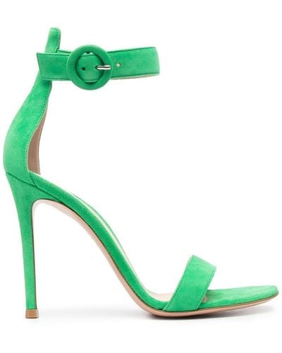 Gianvito Rossi Portofino 105mm Suede Sandals - Green