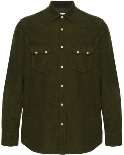 Lardini Classic-collar Cotton Shirt - Green