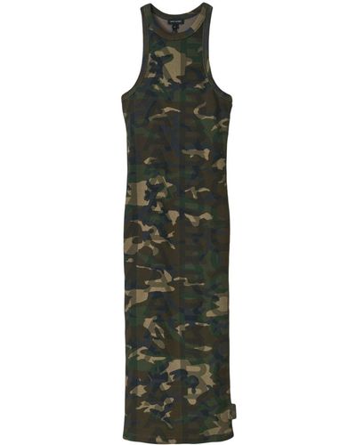 Marc Jacobs Camouflage-print Ribbed Dress - Green