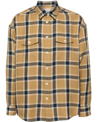 Visvim Check-pattern Wool-linen Shirt - Brown