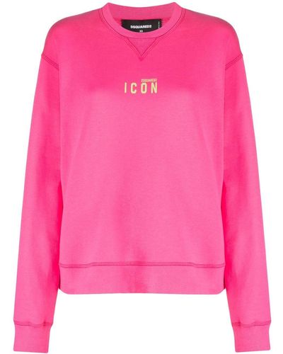 DSquared² Sweat en coton à logo imprimé - Rose