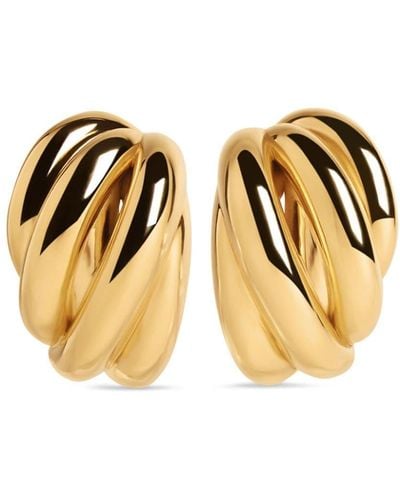 Balenciaga Twist-design Clip-on Earrings - Metallic