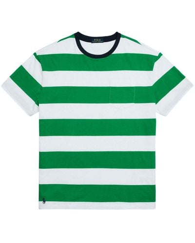 Polo Ralph Lauren T-shirt en coton à rayures horizontales - Vert