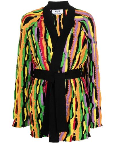 MSGM Cardigan con cintura - Nero