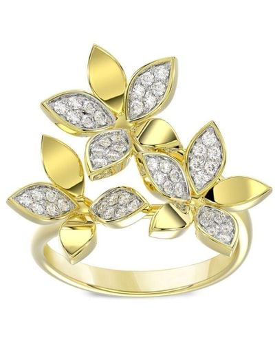 Marchesa 18kt Yellow Gold Wild Flower Diamond Ring - Metallic