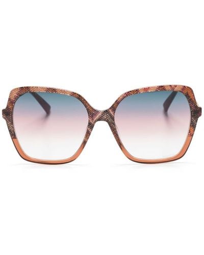 Missoni Zigzag-print Butterfly-frame Sunglasses - Pink