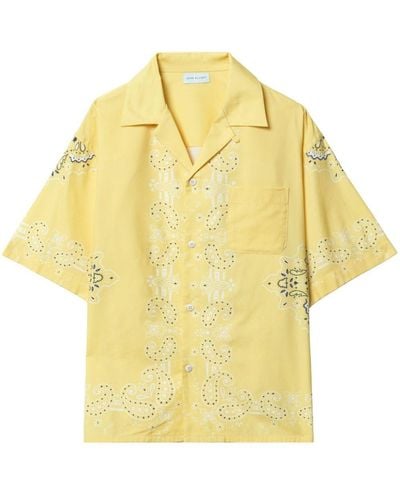 John Elliott Camp Bandana-print Cotton-blend Shirt - Yellow