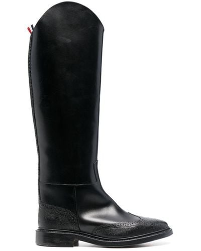 Thom Browne Wingtip Equestrian-style Boots - Black