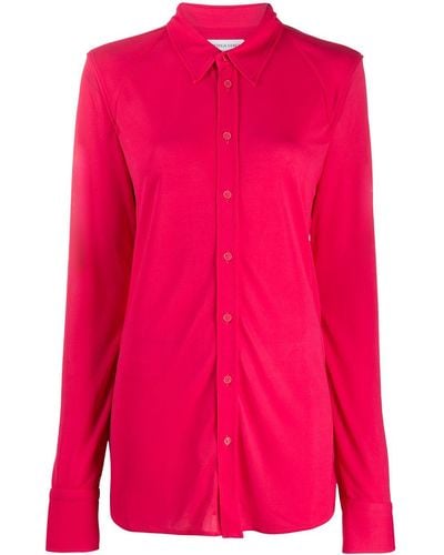 Bottega Veneta Camisa semitranslúcida con botones - Rosa